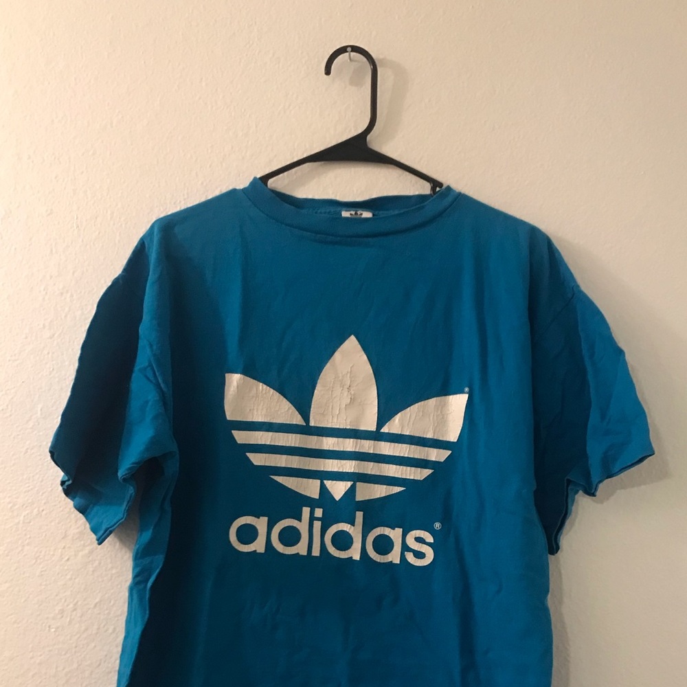 Vintage Blue Adidas T-Shirt Large